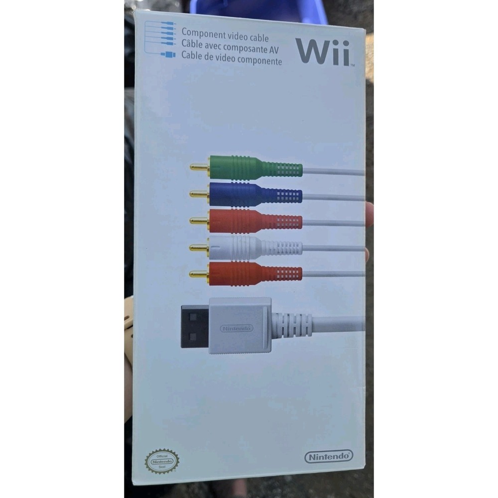 Nintendo Wii Official Component Video Cable Gray RVL-011 New Sealed OEM